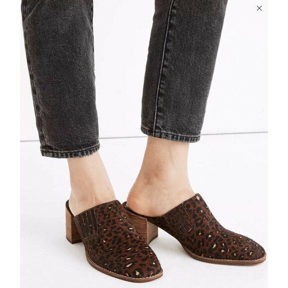 Madewell Shoes - 🆕MADEWELL Carey Mule Slide Shoes Calf Hair Leopard 9.5